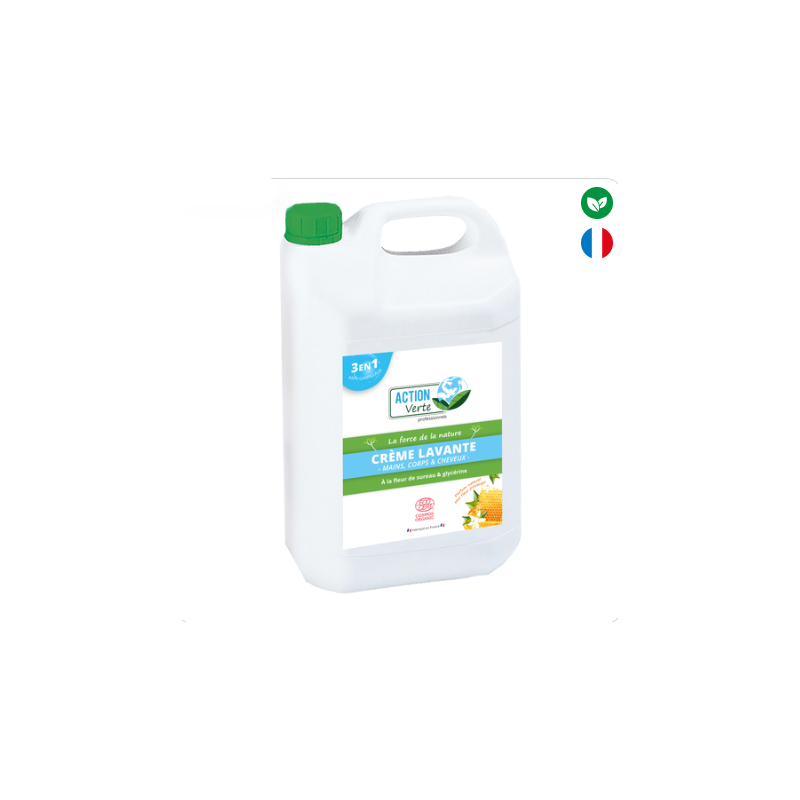 Crème lavante mains, corps & cheveux ecocert - 5L - ACTION VERTE Crème lavante mains, corps & cheveux ecocert - 5L - ACTION VERTE