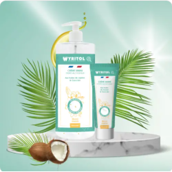 Crème mains hydroalcoolique monoï jasmin - 500ml - WYRITOL