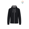 Sweat-shirt zippé capuche contrastée