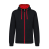 Sweat-shirt zippé capuche contrastée