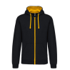 Sweat-shirt zippé capuche contrastée