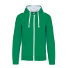 Sweat-shirt zippé capuche contrastée