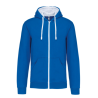 Sweat-shirt zippé capuche contrastée