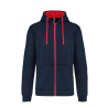 Sweat-shirt zippé capuche contrastée