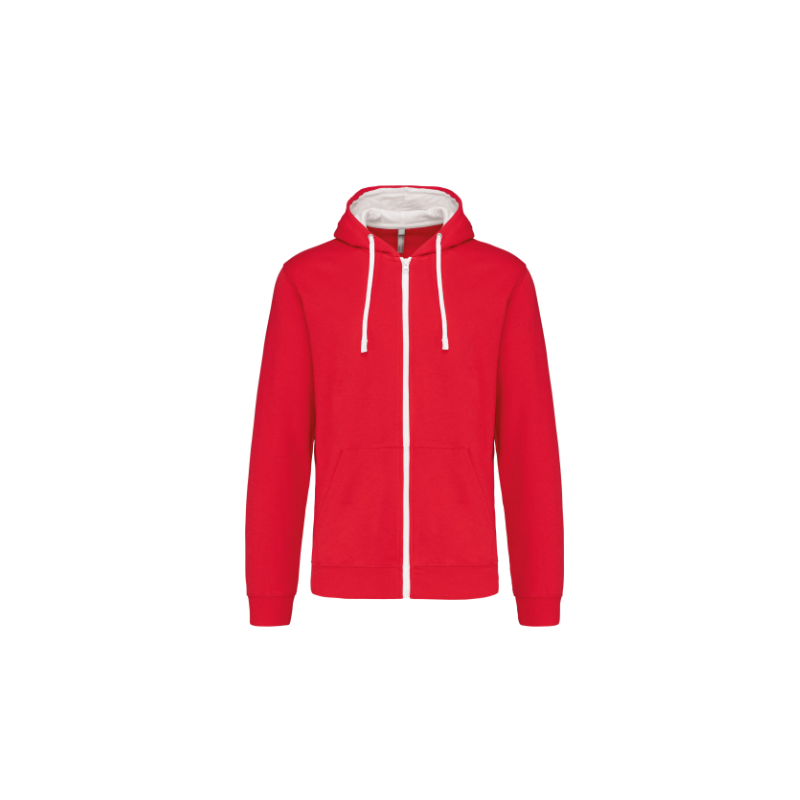 Sweat-shirt zippé capuche contrastée Sweat-shirt zippé capuche contrastée