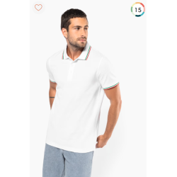 Polo maille piquée manches courtes homme