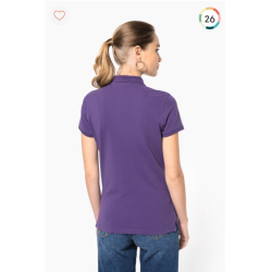Polo piqué manches courtes femme