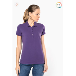 Polo piqué manches courtes femme