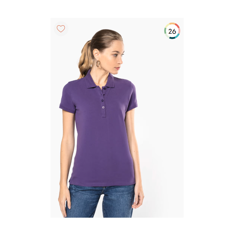 Polo piqué manches courtes femme Polo piqué manches courtes femme