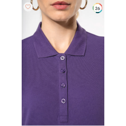Polo piqué manches courtes femme
