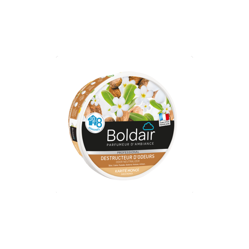 Gel destructeur d'odeurs karité monoï - 300g - BOLDAIR Gel destructeur d'odeurs karité monoï - 300g - BOLDAIR