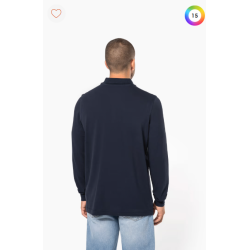 Polo piqué manches longues homme