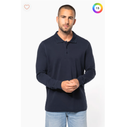 Polo piqué manches longues homme