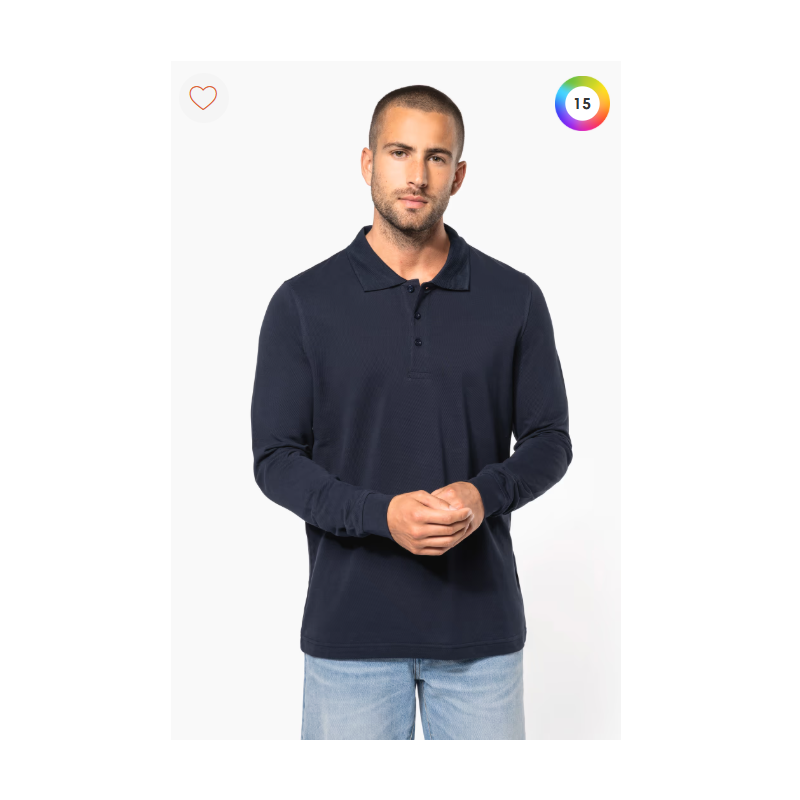 Polo piqué manches longues homme Polo piqué manches longues homme