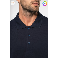 Polo piqué manches longues homme