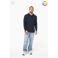Polo piqué manches longues homme