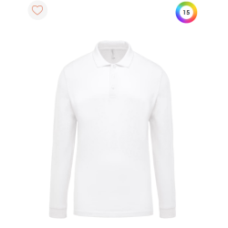 Polo piqué manches longues homme