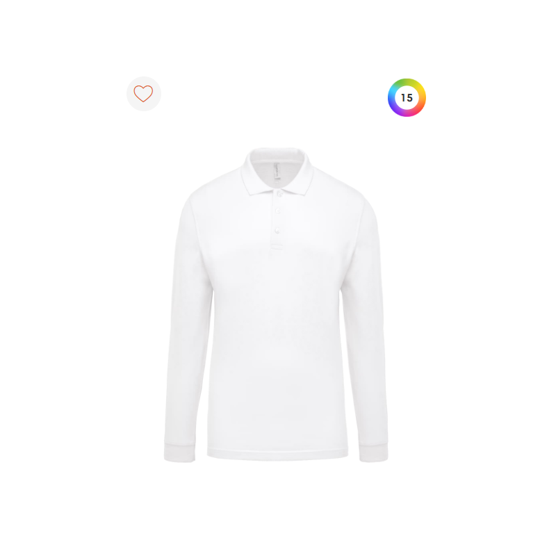 Polo piqué manches longues homme Polo piqué manches longues homme