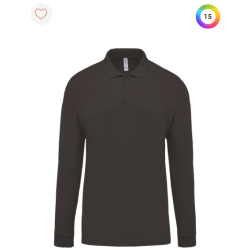 Polo piqué manches longues homme