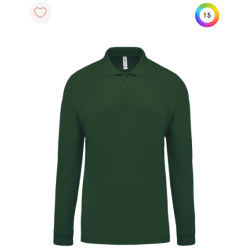 Polo piqué manches longues homme