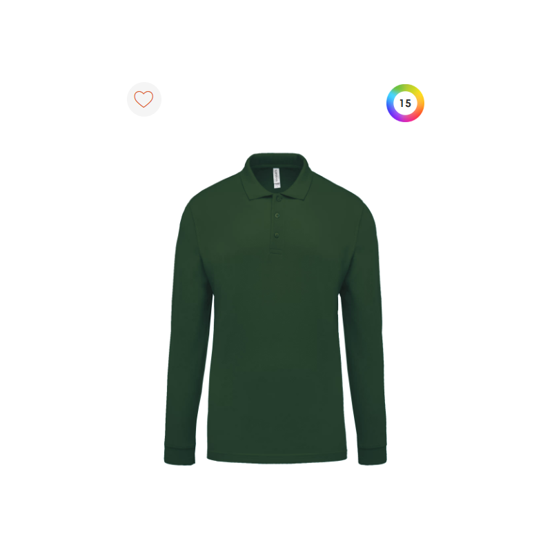 Polo piqué manches longues homme Polo piqué manches longues homme