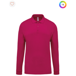 Polo piqué manches longues homme