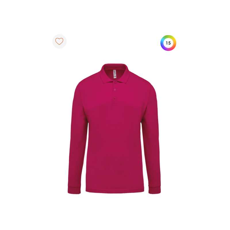 Polo piqué manches longues homme Polo piqué manches longues homme