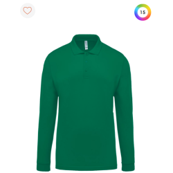 Polo piqué manches longues homme