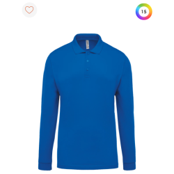 Polo piqué manches longues homme