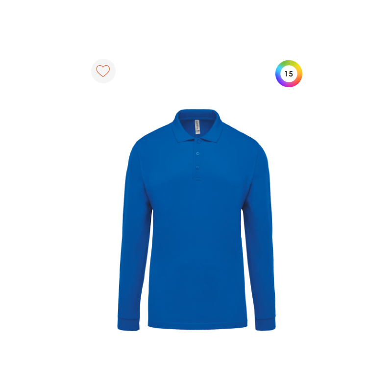 Polo piqué manches longues homme Polo piqué manches longues homme