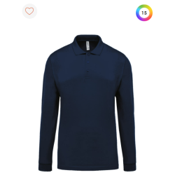 Polo piqué manches longues homme