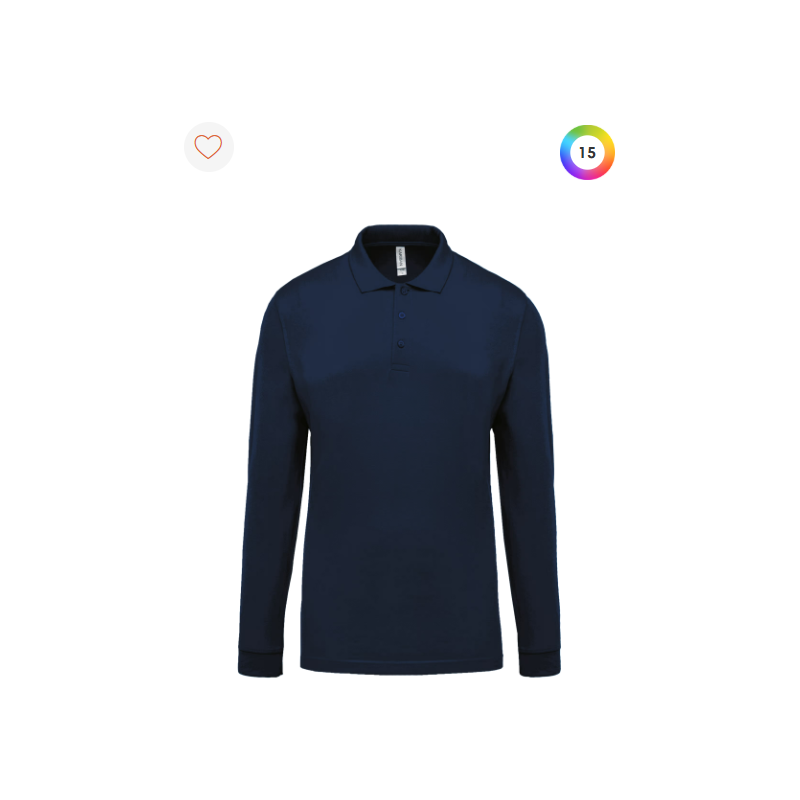 Polo piqué manches longues homme Polo piqué manches longues homme
