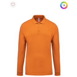 Polo piqué manches longues homme