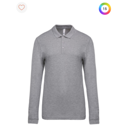 Polo piqué manches longues homme