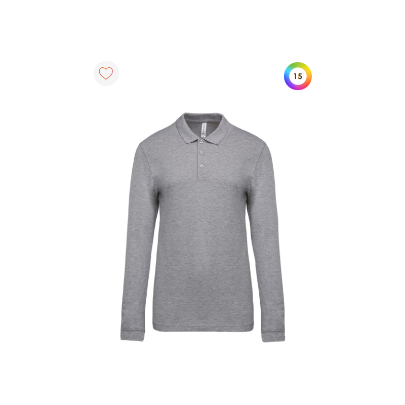 Polo piqué manches longues homme Polo piqué manches longues homme