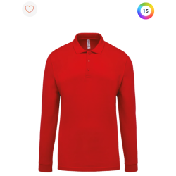 Polo piqué manches longues homme