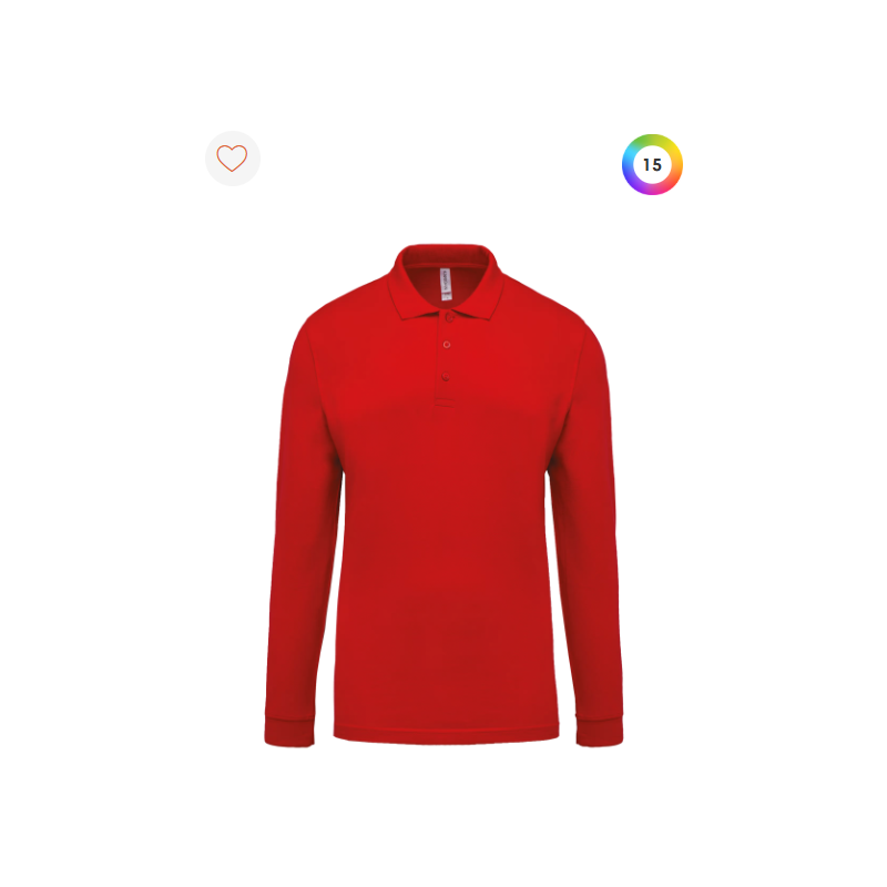 Polo piqué manches longues homme Polo piqué manches longues homme