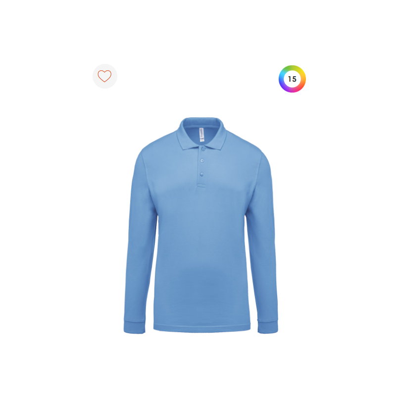 Polo piqué manches longues homme Polo piqué manches longues homme