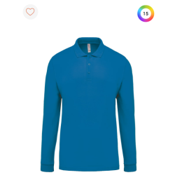 Polo piqué manches longues homme