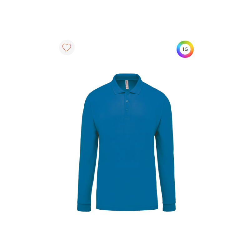 Polo piqué manches longues homme Polo piqué manches longues homme