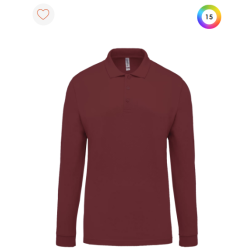 Polo piqué manches longues homme