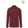 Polo piqué manches longues homme