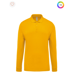 Polo piqué manches longues homme