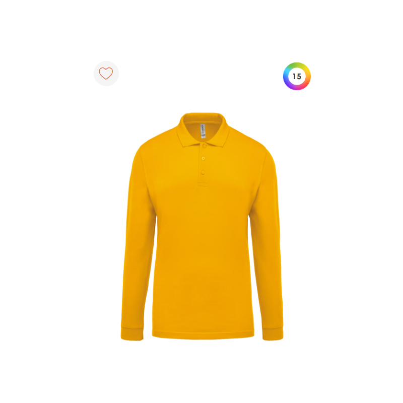 Polo piqué manches longues homme Polo piqué manches longues homme