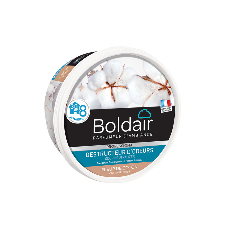 Gel destructeur d'odeurs fleur de coton - 300g - BOLDAIR Gel destructeur d'odeurs fleur de coton - 300g - BOLDAIR