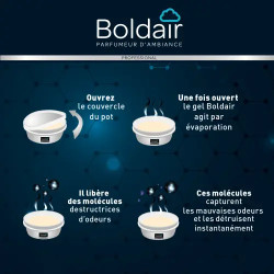 Gel destructeur d'odeurs fleur de coton - 300g - BOLDAIR