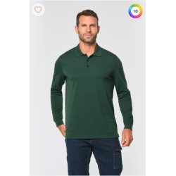 Polo manches longues coton peigné homme
