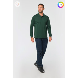 Polo manches longues coton peigné homme
