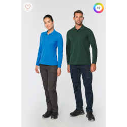 Polo manches longues coton peigné homme