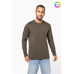T-shirt col rond manches longues homme